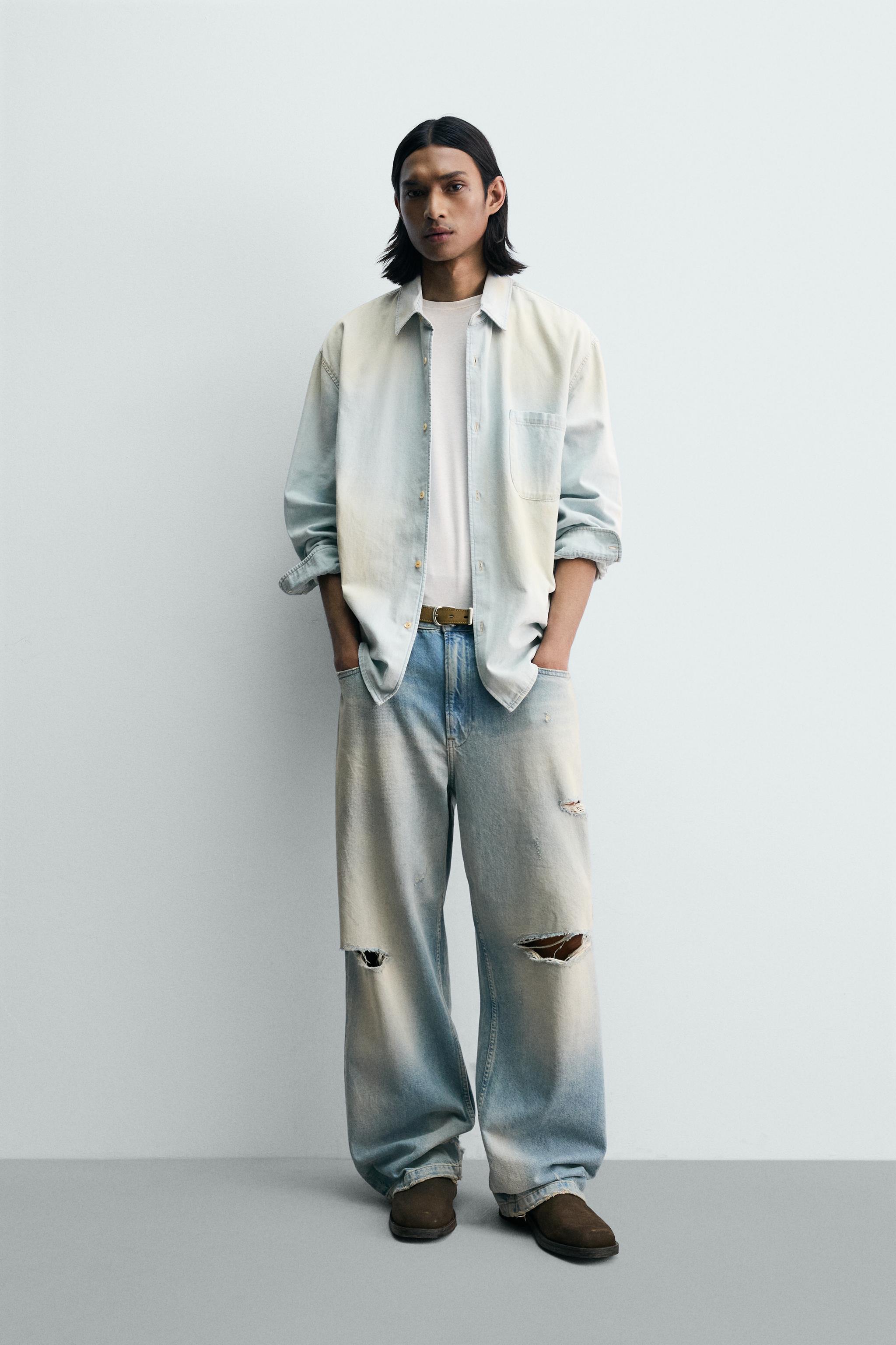 CHEMISE EN DENIM LAVAGE EFFET VINTAGE